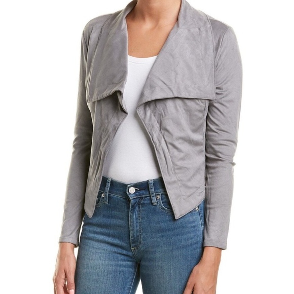 Romeo + Juliet Gray Vegan Suede Drape Cardigan